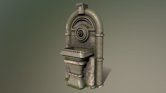 Ancient Wall Fountain Low-poly 3D model 3