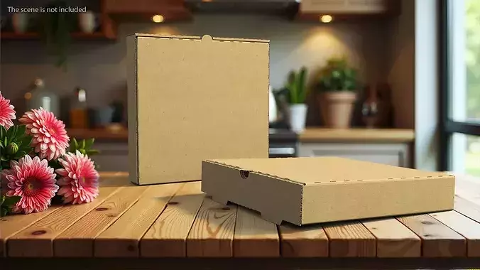 Pizza Box Large 3D model 2