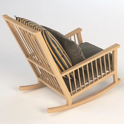 InOut 709 Gervasoni Rocking Armchair 3D model 2