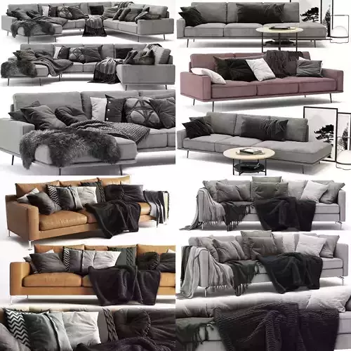 Sofa Collection 01 - 5 Items 3D Model Pack