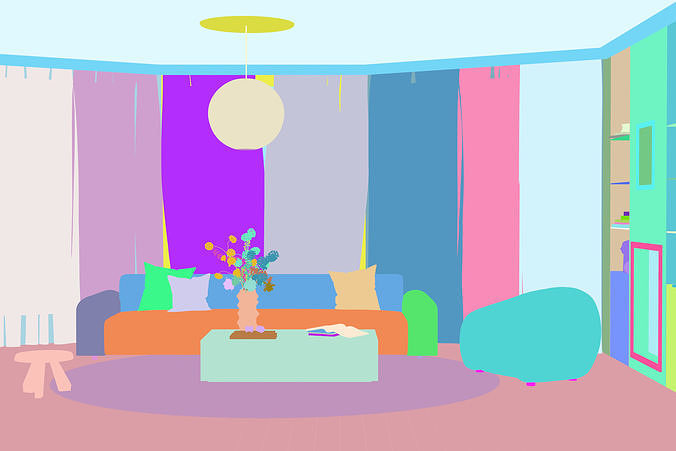 Modern residential indoor 3 d model 3D model 2