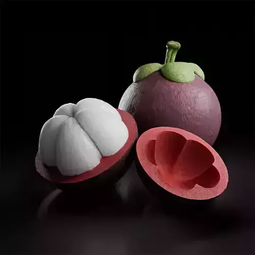 Mangosteen fruit 3D Model Low-poly 3D model