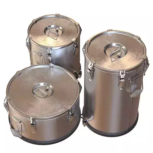 A set of thermoses for transporting food 3D model 2
