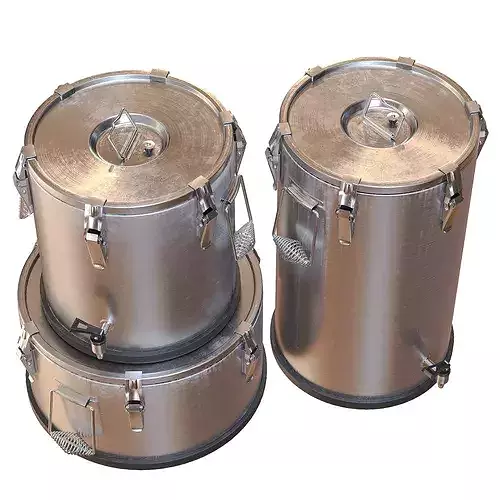 A set of thermoses for transporting food 3D model 3