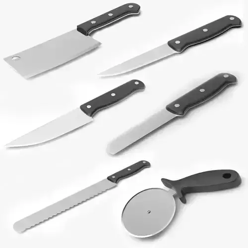kitchen knifes 3D model