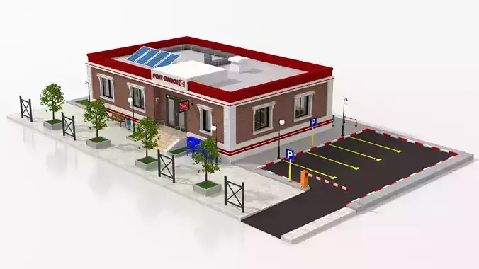 Post Office Low-poly 3D model