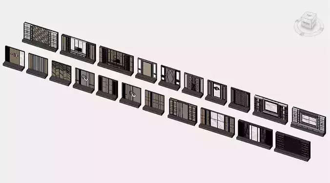 Accent wall Decorative Wall Panels Backdrop Revit Family  3D model