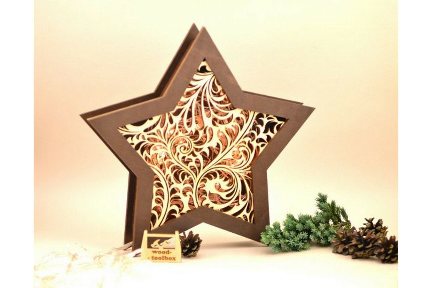 Christmas stars 10 pieces -Laser Cut Files - SVG-DXF-PDF-Ai 3