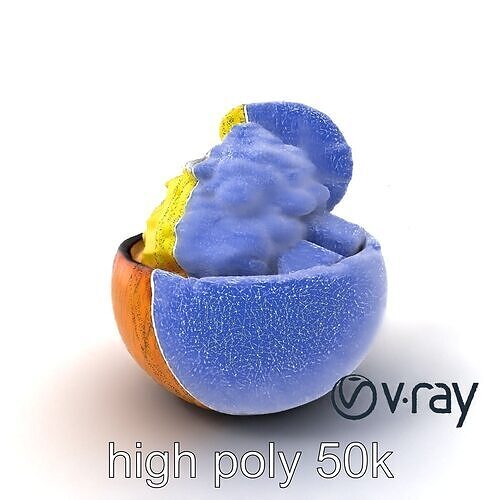 Exotic Ice Cream Sundae in Coconut Shell model pack Low-poly 3D model 2