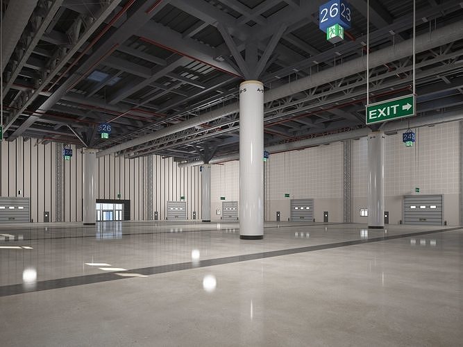 Exhibition Hall Warehouse 2 3D model 2
