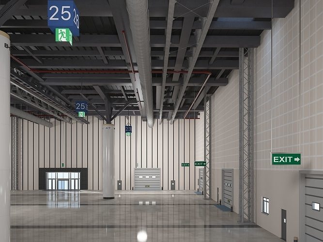Exhibition Hall Warehouse 2 3D model 3
