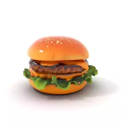 Realistic Cheeseburger with Lettuce Model Pack Low-poly 3D model