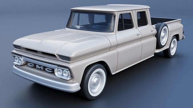 GMC Crew Cab Pickup 1965 3D print model 2