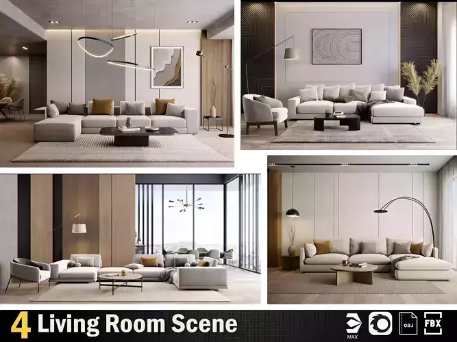 Interior Render-Ready 3D Scene With Natural Lighting VOL 04 3D Model Pack