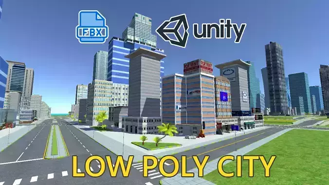 Mega City For Mobile Game Low-poly 3D model