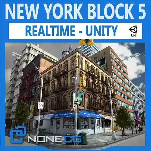 NYC Block 5 Unity Low-poly 3D model