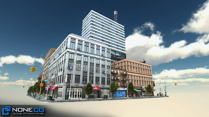 NYC Block 5 Unity Low-poly 3D model 3