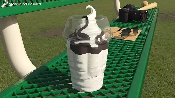 McDonalds McSundae Ice Cream with Chocolate Topping 3D model 2