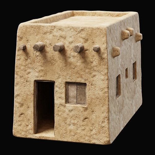 ANCIENT GENERIC CLAY HOUSES BUILDING DESERT EGYPT AAA COLLECTION Low-poly 3D model 2