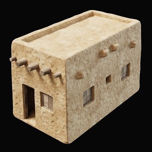ANCIENT GENERIC CLAY HOUSES BUILDING DESERT EGYPT AAA COLLECTION Low-poly 3D model 3